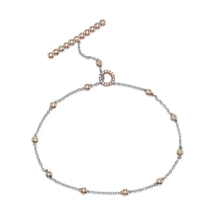 14K Two Toned Bracelet 020 CTW International Diamond Center Bracelets