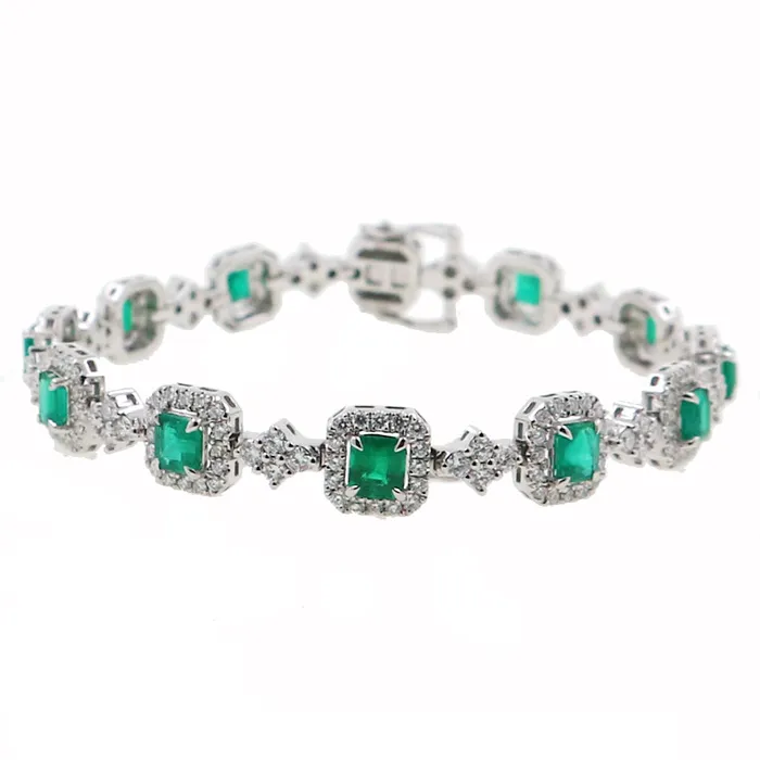 Shop IDC estore Bracelets Emerald and Diamond Fashion Bracelet