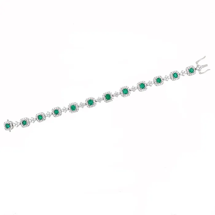 Shop IDC estore Bracelets Emerald and Diamond Fashion Bracelet