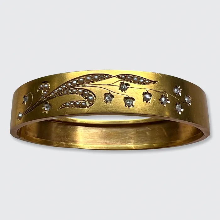 21stfinds Bracelets Diamond Pearl Lily of the Valley Bracelet 21stfinds Bracelets Diamond Pearl Lily of the Valley Bracelet