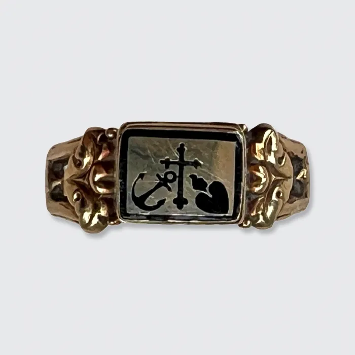21stfinds Rings Victorian Love Hope Faith Ring with Hidden Compartment