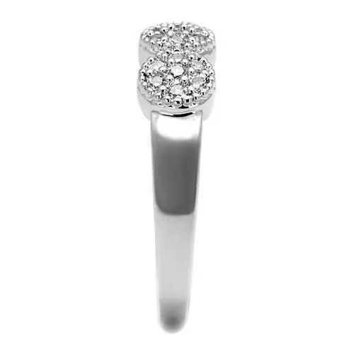 3W1220 Rhodium Brass Ring with AAA Grade CZ in Clear Alamode Rings