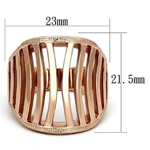 Alamode Rings TK859 IP Rose GoldIon Plating Stainless Steel Ring with No Stone