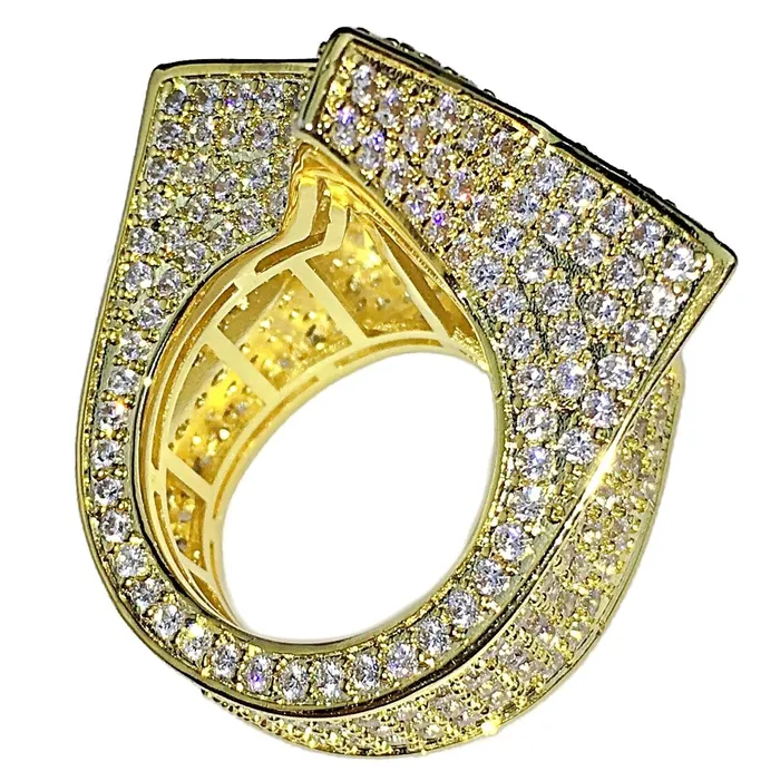 Bling Cartel Admin Rings 14K Gold Plated CZ Iced Flooded Out Star Ring