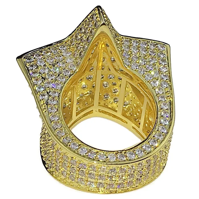 Bling Cartel Admin Rings 14K Gold Plated CZ Iced Flooded Out Star Ring