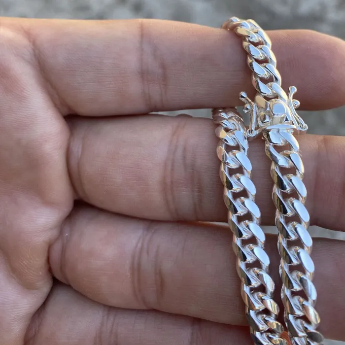Bracelets 925 Sterling Silver Miami Cuban Link Plain Bracelet 85 x 6mm Bling Cartel Admin
