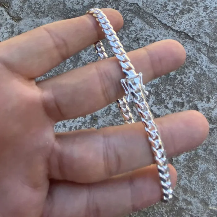 Bracelets 925 Sterling Silver Miami Cuban Link Plain Bracelet 85 x 6mm Bling Cartel Admin