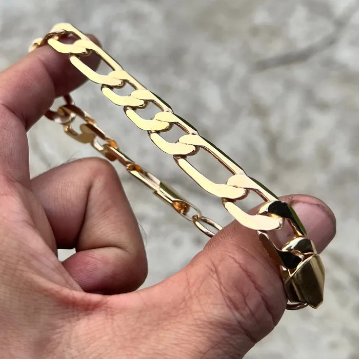 Bracelets Bling Cartel Admin 14k Gold Plated Figaro Link Bracelet 10 x 12mm Bracelets Bling Cartel Admin 14k Gold Plated Figaro Link Bracelet 10 x 12mm