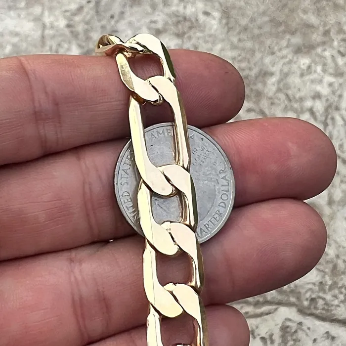 Bracelets Bling Cartel Admin 14k Gold Plated Figaro Link Bracelet 10 x 12mm Bracelets Bling Cartel Admin 14k Gold Plated Figaro Link Bracelet 10 x 12mm