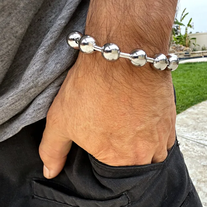 Bracelets Bling Cartel Ball Bead Bracelet 316L Stainless Steel Hollow Beaded Big Balls 12MM Bracelets Bling Cartel Ball Bead Bracelet 316L Stainless Steel Hollow Beaded Big Balls 12MM