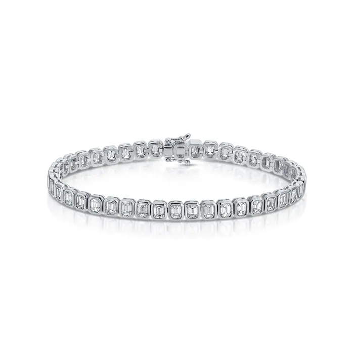 Bracelets EMERALD CUT BEZEL DIAMOND BRACELET anitako
