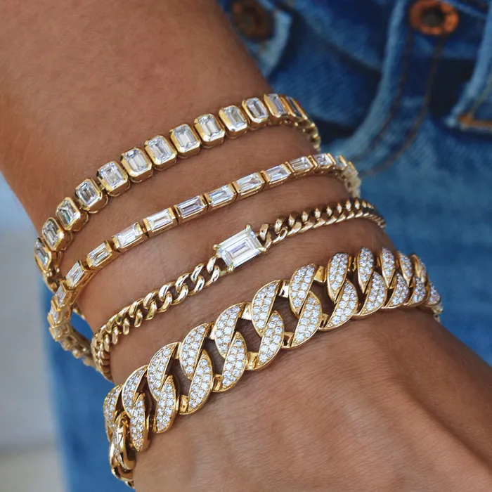 Bracelets EMERALD CUT BEZEL DIAMOND BRACELET anitako