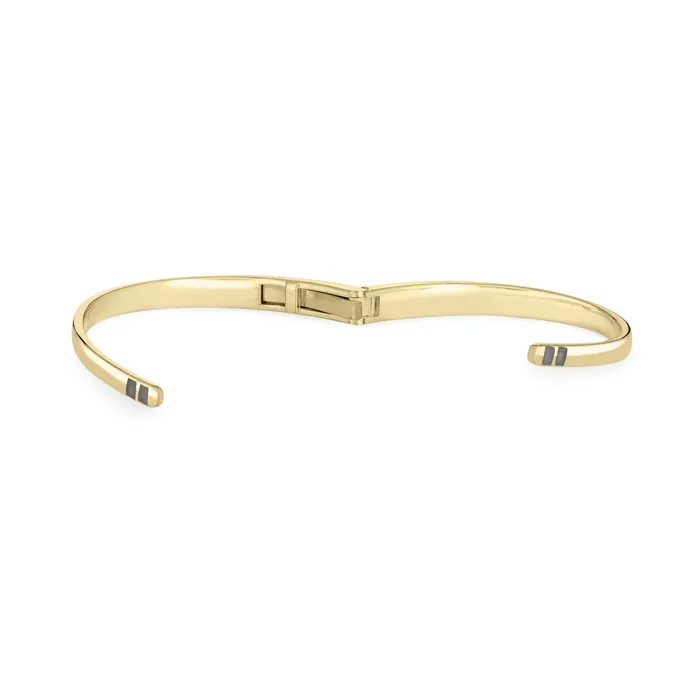 Bypass Hinged Cuff Cremation Bracelet in 14K Yellow Gold closebymejewelry Bracelets
