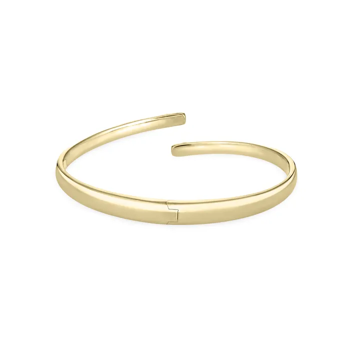 Bypass Hinged Cuff Cremation Bracelet in 14K Yellow Gold closebymejewelry Bracelets