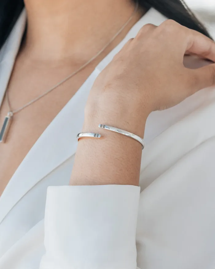 Bypass Hinged Cuff Cremation Bracelet in 14K Yellow Gold closebymejewelry Bracelets
