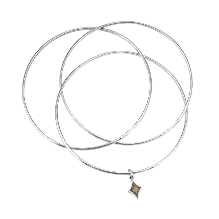 closebymejewelry Bracelets Interlocking Bangle Bracelet with Various Cremation Charms in Sterling Silver
