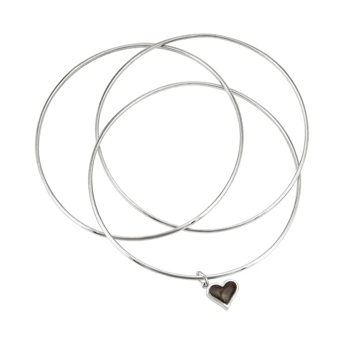 closebymejewelry Bracelets Interlocking Bangle Bracelet with Various Cremation Charms in Sterling Silver