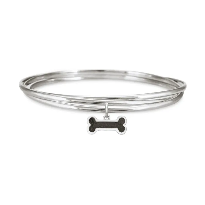 closebymejewelry Bracelets Interlocking Bangle Bracelet with Various Cremation Charms in Sterling Silver