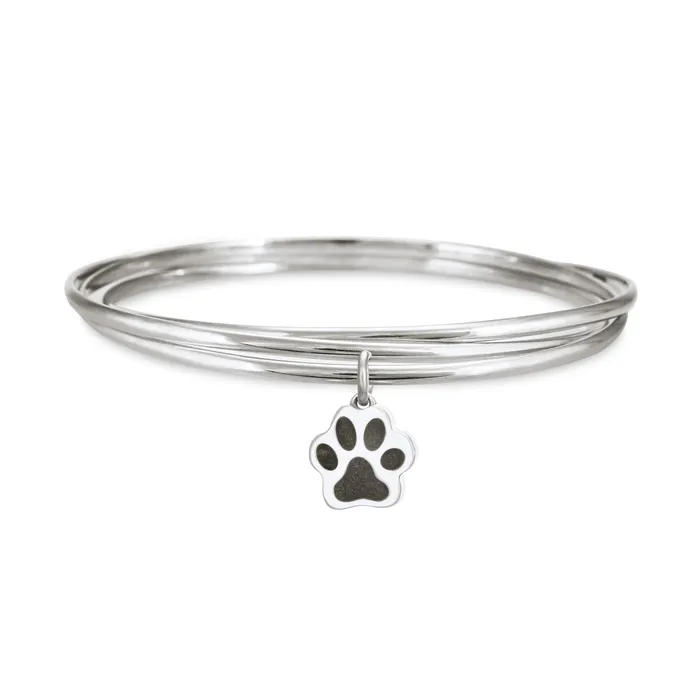 closebymejewelry Bracelets Interlocking Bangle Bracelet with Various Cremation Charms in Sterling Silver