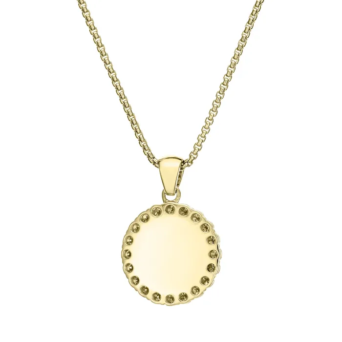 closebymejewelry Large Diamond Halo Cremation Necklace in 14K Yellow Gold Necklaces