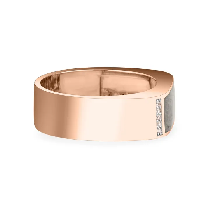 closebymejewelry Rings Mens Classic Diamond Band Cremation Ring in 14K Rose Gold