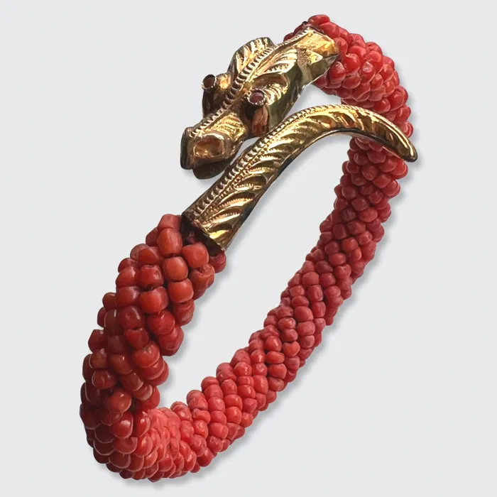 Coral Bead Snake Bangle Bracelet 21stfinds Bracelets