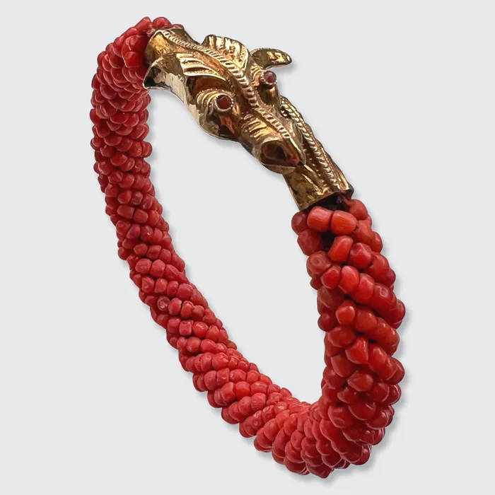 Coral Bead Snake Bangle Bracelet 21stfinds Bracelets