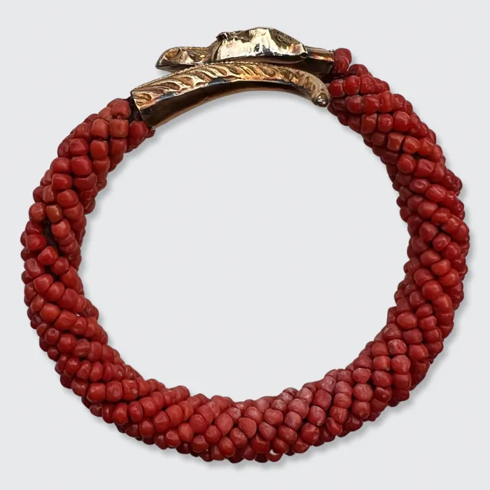 Coral Bead Snake Bangle Bracelet 21stfinds Bracelets