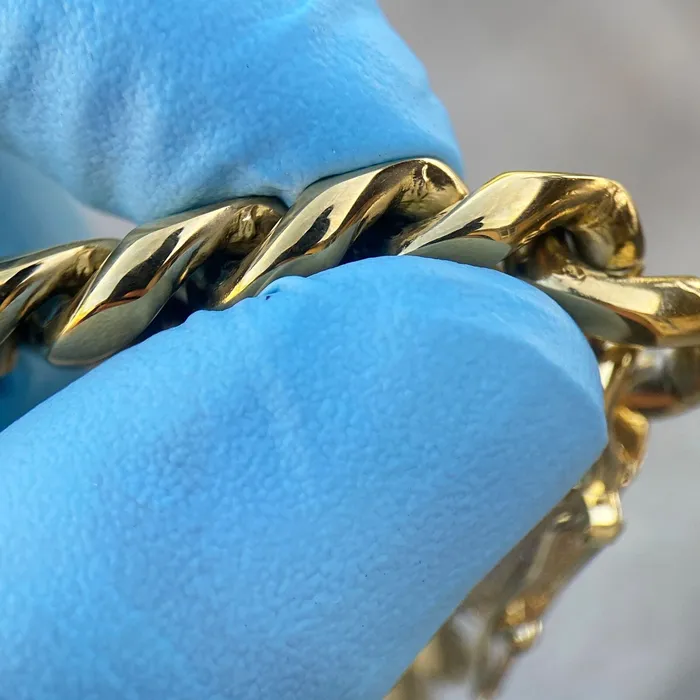Harlem Bracelets 14K Gold Plated Stainless Steel Miami Cuban Bracelet Iced VVS D Moissanite Clasp 12MM 85 Harlem Bracelets 14K Gold Plated Stainless Steel Miami Cuban Bracelet Iced VVS D Moissanite Clasp 12MM 85