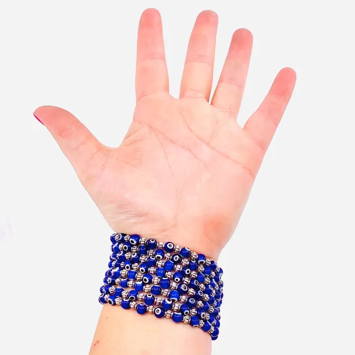 Intricate Evil Eye Glass Bead Bracelet Natto USA Bracelets