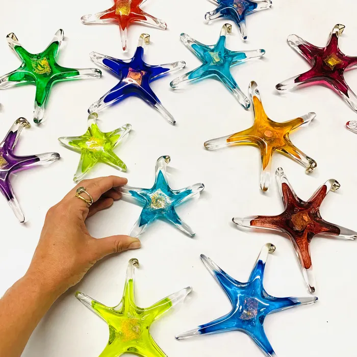 Luke Adams Glass Blowing Studio Necklaces September Birthstone Hanging Star Luke Adams Glass Blowing Studio Necklaces September Birthstone Hanging Star