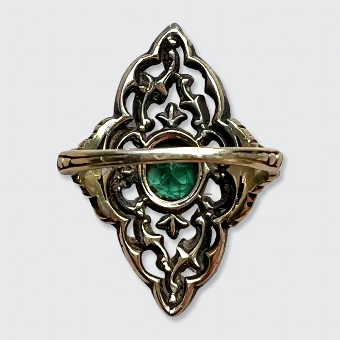Rings 21stfinds Impressive Emerald RoseCut Diamond Marquise Cluster Ring