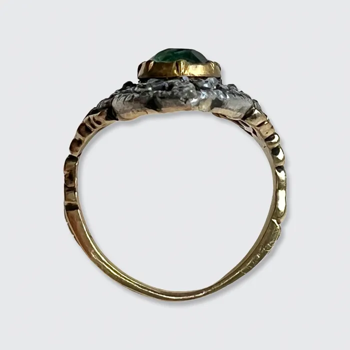 Rings 21stfinds Impressive Emerald RoseCut Diamond Marquise Cluster Ring