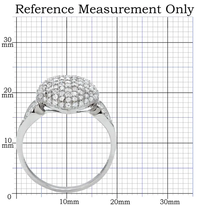 Rings Alamode TS017 Rhodium 925 Sterling Silver Ring with AAA Grade CZ in Clear