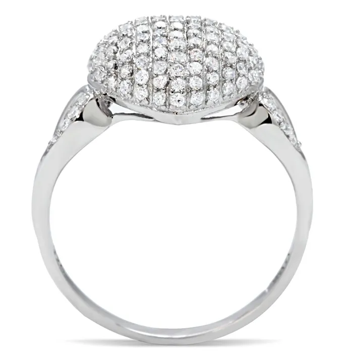 Rings Alamode TS017 Rhodium 925 Sterling Silver Ring with AAA Grade CZ in Clear