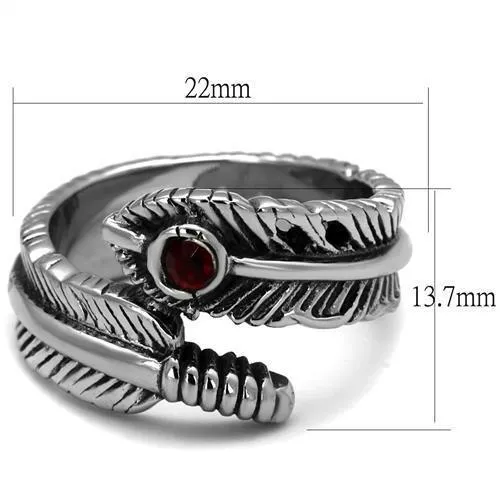 Rings TK1967 High polished no plating Stainless Steel Ring with Top Grade Crystal in Siam Alamode