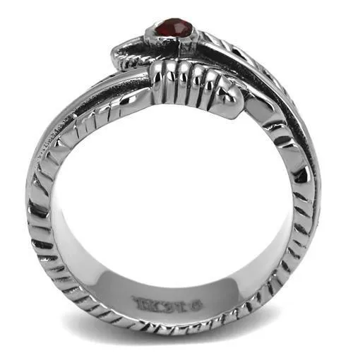 Rings TK1967 High polished no plating Stainless Steel Ring with Top Grade Crystal in Siam Alamode