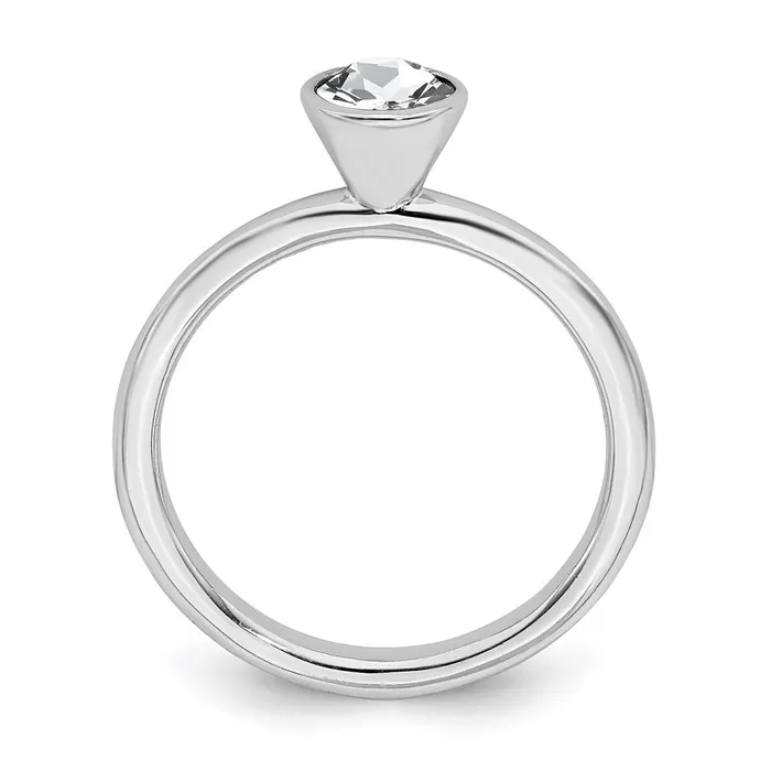 Sterling Silver Stackable Expressions High 5mm April Swarovski Ring QSK964 Stackable Expressions Rings Sterling Silver Stackable Expressions High 5mm April Swarovski Ring QSK964 Stackable Expressions Rings