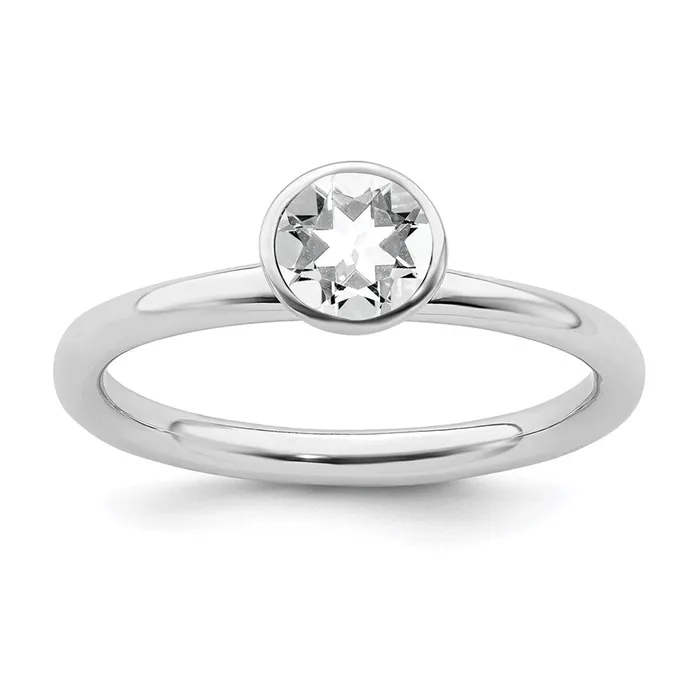 Sterling Silver Stackable Expressions High 5mm April Swarovski Ring QSK964 Stackable Expressions Rings Sterling Silver Stackable Expressions High 5mm April Swarovski Ring QSK964 Stackable Expressions Rings