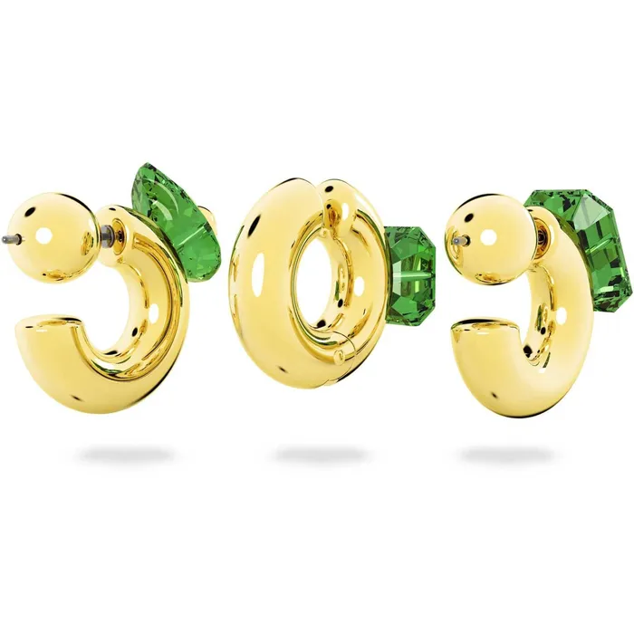 Swarovski Earrings Swarovski Womens Hoop Earrings Numina Green Mixed Cuts Crystals Set of 3 5633781