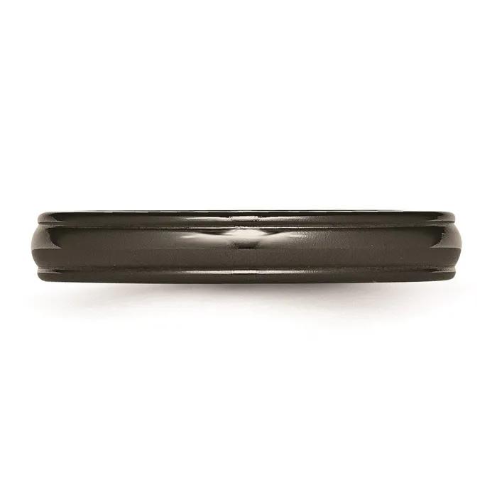 Titanium Black Ti Domed 4mm Polished Rounded Edge Band TB396 Chisel Rings Titanium Black Ti Domed 4mm Polished Rounded Edge Band TB396 Chisel Rings