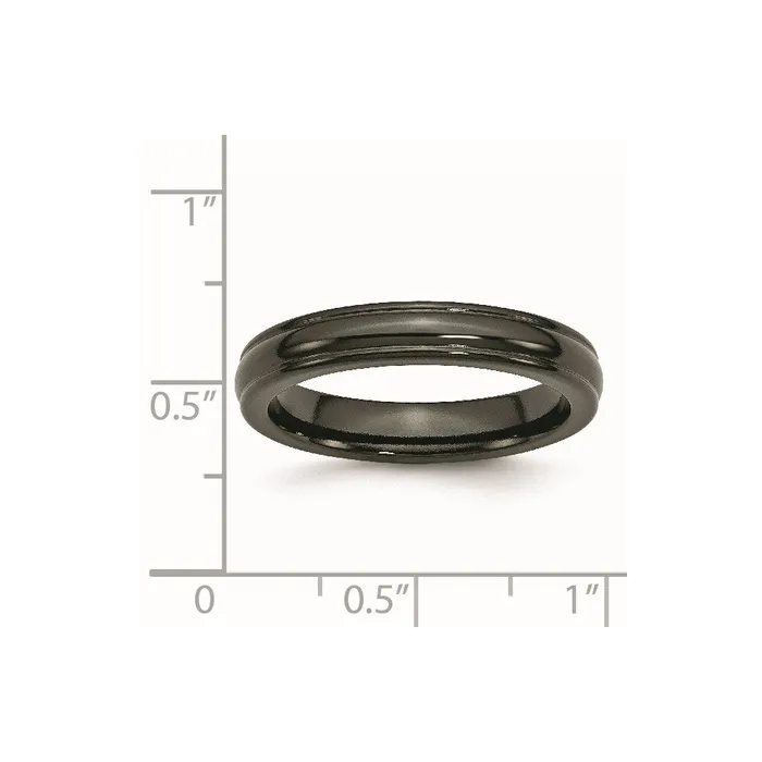 Titanium Black Ti Domed 4mm Polished Rounded Edge Band TB396 Chisel Rings Titanium Black Ti Domed 4mm Polished Rounded Edge Band TB396 Chisel Rings