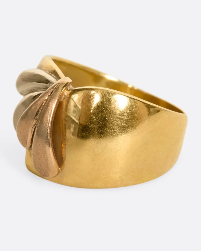 Tricolor Gold Teardrop Ring VINTAGE Rings
