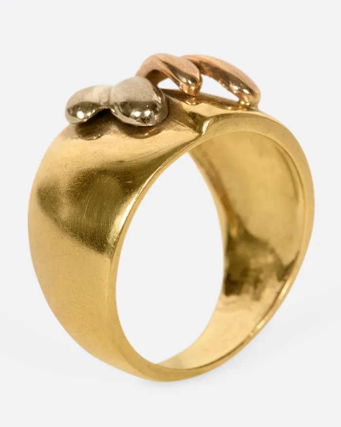 Tricolor Gold Teardrop Ring VINTAGE Rings