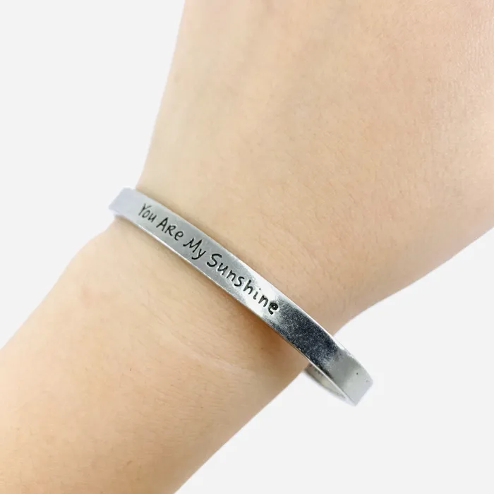 Whitney Howard Designs Bracelets Pewter Cuff Bracelet You Are My Sunshine