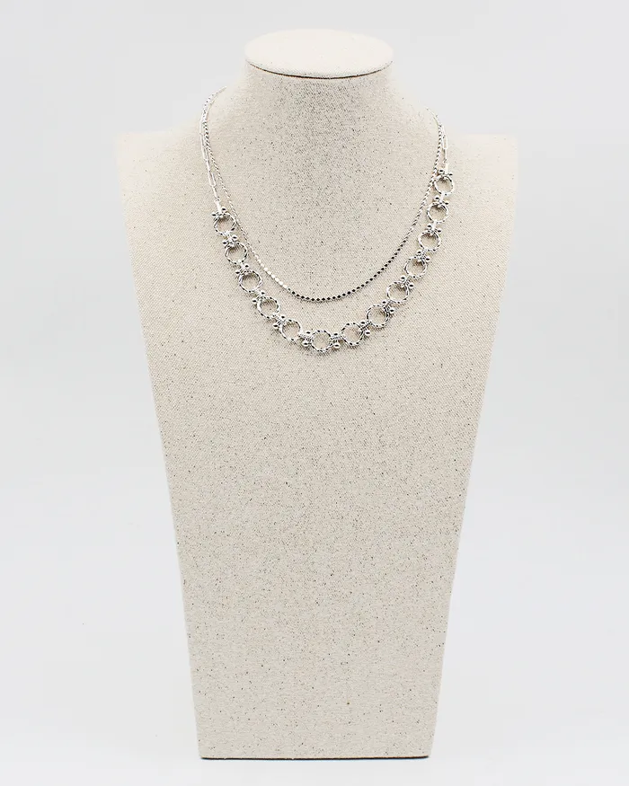 04022023 Necklaces Double Layered Mixed Chain Necklace 04022023 Necklaces Double Layered Mixed Chain Necklace