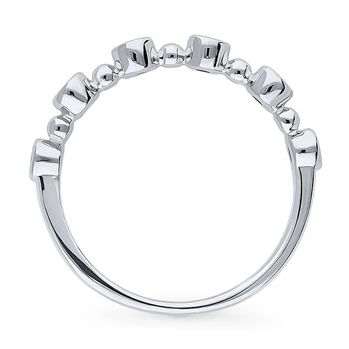 BERRICLE Rings Bubble Bead Bezel CZ Eternity Ring in Sterling Silver