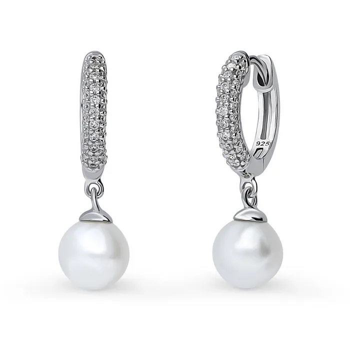 Earrings BERRICLE Solitaire Cultured Pearl Earrings in Sterling Silver