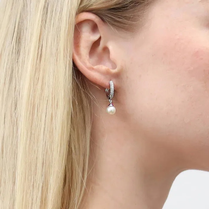 Earrings BERRICLE Solitaire Cultured Pearl Earrings in Sterling Silver