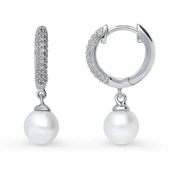 Earrings BERRICLE Solitaire Cultured Pearl Earrings in Sterling Silver